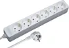 A white power strip with six outlets and a white plug is shown against a white background. Produktbild-Vorschau