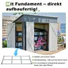 Metalen tuinschuur 242 × 120 × 192 cm, tuinhuisje met 3 Productafbeelding-voorbeeld 6