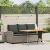 vidaXL Gartensofa 3-Sitzer mit Kissen & Tisch Grau Poly Produktbild-Vorschau 2