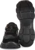 A pair of black Guess sneakers shown from a front and bottom view against a white background. Produktbild-Vorschau