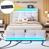 A bedroom scene featuring a bed with LED lighting and USB charging ports. Náhľad obrázku produktu