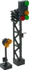 Two LEGO train signals are shown against a white background. One is a tall signal with red, orange, and green lights. The other is a shorter signal with two orange lights. Produktbild-Vorschau