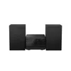 A black Panasonic compact stereo system with two speakers, shown against a white background. Náhľad obrázku produktu