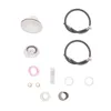 A collection of plumbing parts, including hoses, a drain assembly, and various washers and connectors, arranged on a white background. Podgląd zdjęcia produktu