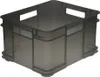 A gray plastic storage box is shown from a slightly elevated angle against a white background. Náhled obrázku produktu