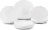 A collection of white ceramic plates and bowls are arranged on a white background. Produktbild-Vorschau
