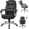 A collage of images showing a black office chair from different angles and demonstrating its features. Produktbild-Vorschau