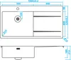 Technical drawing of a sink with dimensions. Produktbild-Vorschau