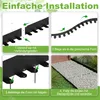Four-panel image showing the installation steps for garden edging. Produktbild-Vorschau