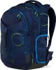 A dark blue backpack with a geometric pattern and lime green circles. Anteprima dell’immagine prodotto