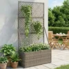 vidaXL Maceta para jardín con rejilla, color gris, 70 x 30 Vista previa de la imagen del producto 2