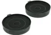 Two round, black activated carbon filters are shown against a white background. Produktbild-Vorschau