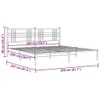Bettgestell mit Kopfteil Metall Weiß 200x200 cm Produktbild-Vorschau 8