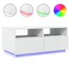 Tavolino con luci LED bianco 90x49x40 cm Anteprima dell’immagine prodotto 1