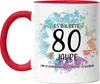 Es Dauerte 80 Jahre Um So Wunderbar Zu Werden Tasse Rot  Produktbild-Vorschau 1