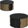 Table basse Vicco Selva Chêne/noir 80x80cm avec porte Voir les images du produit 5