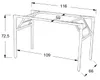 A line drawing of a table frame with dimensions indicated. Produktbild-Vorschau