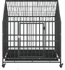 vidaXL Hundezwinger mit Rollen Schwarz Verzinkter Stahl Produktbild-Vorschau 4