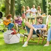 Relaxdays Picknickkorb mit Deckel, geflochten, Stoffbezug, Produktbild-Vorschau 3