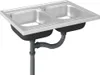 Zlew kuchenny dwukomorowy, srebrny, 800x600x155 mm, stal Podgląd zdjęcia produktu 4