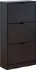 A black shoe cabinet with three drawers against a white background. Náhľad obrázku produktu