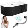 BESCO AVITA Eckbadewanne 160x75 RECHTS Schwarz Set mit Acrylschürze, Füßen, Ablaufgarnitur & GRATIS  Náhľad obrázku produktu