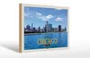 Holzschild Reise 30x20cm Chicago USA Skyline Hochhäuser Produktbild-Vorschau 1