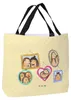 Mr. & Mrs. Panda Tote Bag Igel Familie - Gelb Pastell - Produktbild-Vorschau 2