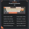 A product parameter display for a keyboard, showing the keyboard itself and a list of its specifications. Produktbild-Vorschau