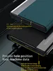 Close-up of two phone cases, one green and one black, with text highlighting features. Produktbild-Vorschau