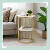 Table d'appoint Relaxdays aspect marbre, 2 étagères, pour Voir les images du produit 2