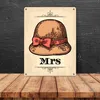 Vintage MRS WC Schild mit Damenhut in beige Schild Produktbild-Vorschau 4