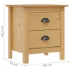 vidaXL Tables de nuit Hill 2 pcs. 46x35x49,5 cm pin massif Voir les images du produit 17