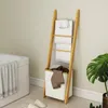 HOMCOM Badplank, 2-in-1 badkamerplank met 3 stangen en een Productafbeelding-voorbeeld 2