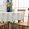 Kulatá ubrus, vzhled lnu, 150 cm, omyvatelná, bílá, Náhled obrázku produktu 5