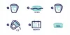 An infographic showing the steps for using a water filter. Produktbild-Vorschau