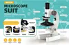 A diagram and illustration of a microscope with labels and operating instructions. Anteprima dell’immagine prodotto
