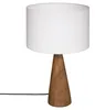 Nachtleuchte mit Holzsockel, weißer Lampenschirm, Ø 28 x 46 Produktbild-Vorschau 1