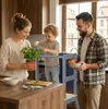 Baby Vivo Lernturm aus Holz - Mit Tafel in Grau Produktbild-Vorschau 7