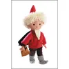 A doll dressed as a character, possibly a gnome or Santa Claus, standing against a white background. Produktbild-Vorschau