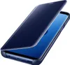 A dark blue flip case for a smartphone, shown from a diagonal angle with the cover partially open. Anteprima dell’immagine prodotto