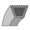 A cross-section of a V-belt, commonly used in lawnmowers and other machinery. Produktbild-Vorschau
