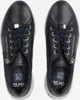 A top-down view of a pair of navy blue leather sneakers with white soles. Náhľad obrázku produktu