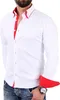 Reslad Herren Langarm Hemd Alabama RS-7050 Weiß-Rot 2XL Produktbild-Vorschau 2