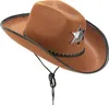 Sheriff Cowboy-Hut braun-schwarz - Einheitsgröße Produktbild-Vorschau 2