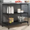vidaXL Kuchyňský vozík černý 102x50x95 cm materiál na bázi Náhled obrázku produktu 2