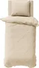 Satin Bettwäsche 160x200 Glatt mit Premium Streifen Beige Produktbild-Vorschau 3