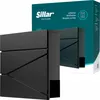 A product shot of a black mailbox with its packaging in the background. Produktbild-Vorschau