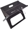 A black portable grill with a silver grate is shown from a diagonal angle against a white background. Podgląd zdjęcia produktu
