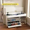 Clinvia Schuhbank mit Stauraum, Flurbank Weiß, 100x30x52cm, Produktbild-Vorschau 4